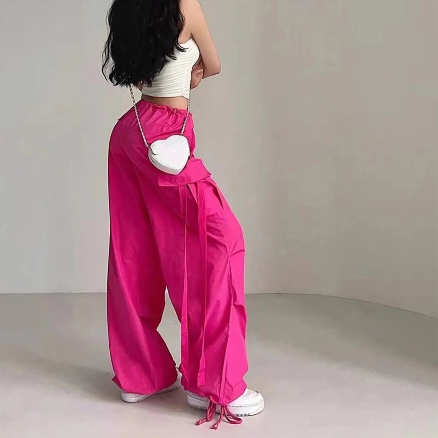 Y2k Cargo Pants Women Fashion Streetwear Wide Leg High Waist Straight Trousers Overalls Baggy Pants With Pockets Korean Style