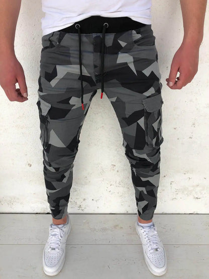 Casual Tactical Cargo Pants Men Multi Pocket Camouflage Sweatpants Men Spring Autumn Pencil Harem Jogger Trousers GRAY