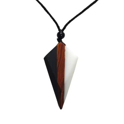 Unisex Fashion Wood Resin Necklace Pendant, Woven Adjustable Rope Chain ES170806120