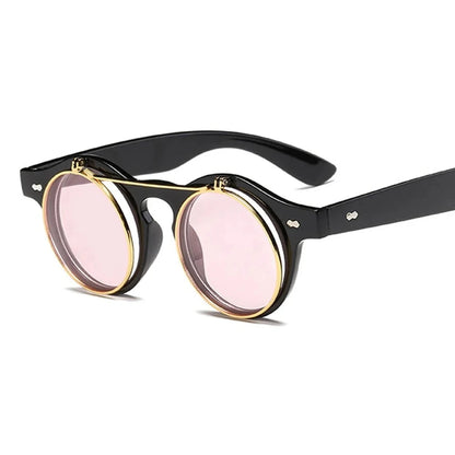 Essential Round Shades 2-Black-Pink As Picture