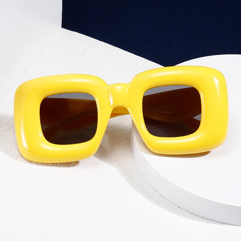 Fashion Colorful Square Sunglasses Women Brand Designer Purple Yellow Shades UV400 Men Y2K Sun Glasses