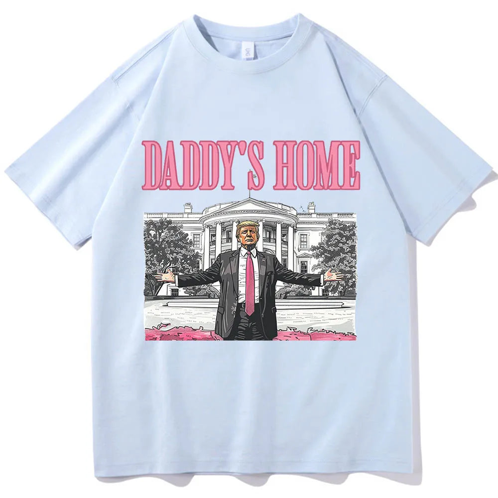 Daddy's Home 2024 O-Neck Short Sleeve Shirts gray