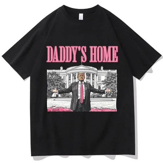 Daddy's Home 2024 O-Neck Short Sleeve Shirts black