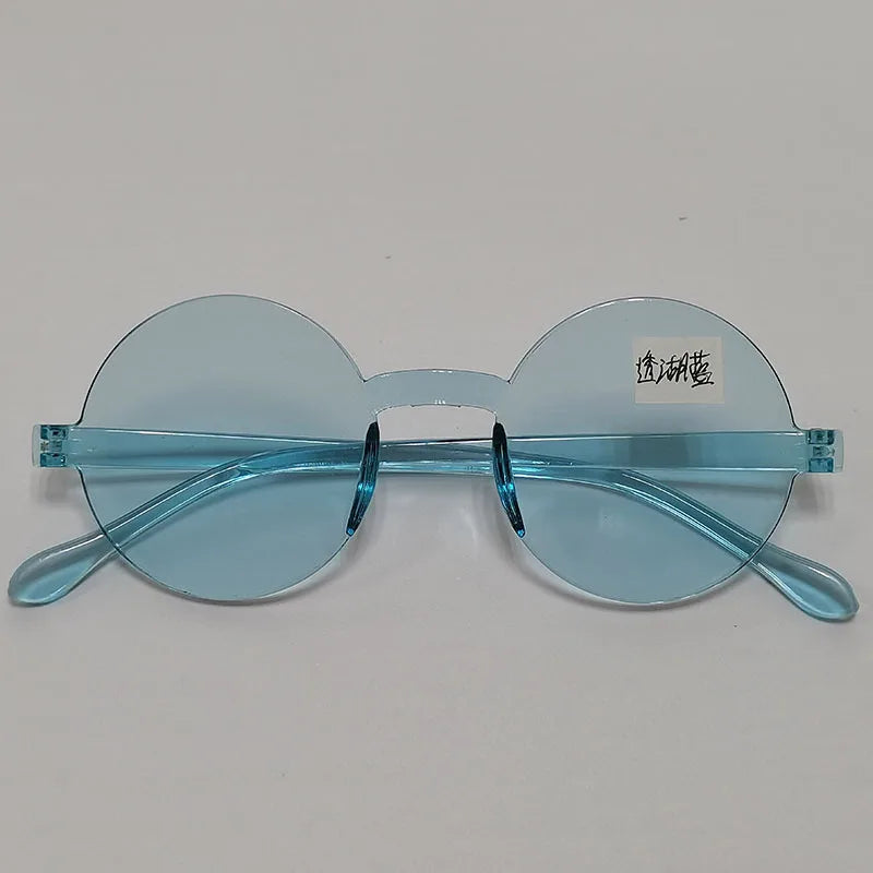 Love Hearts Sunglasses Translucent Blue as picture