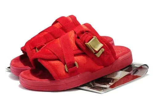 Strange Mercy Velcro Sandals Red Gold