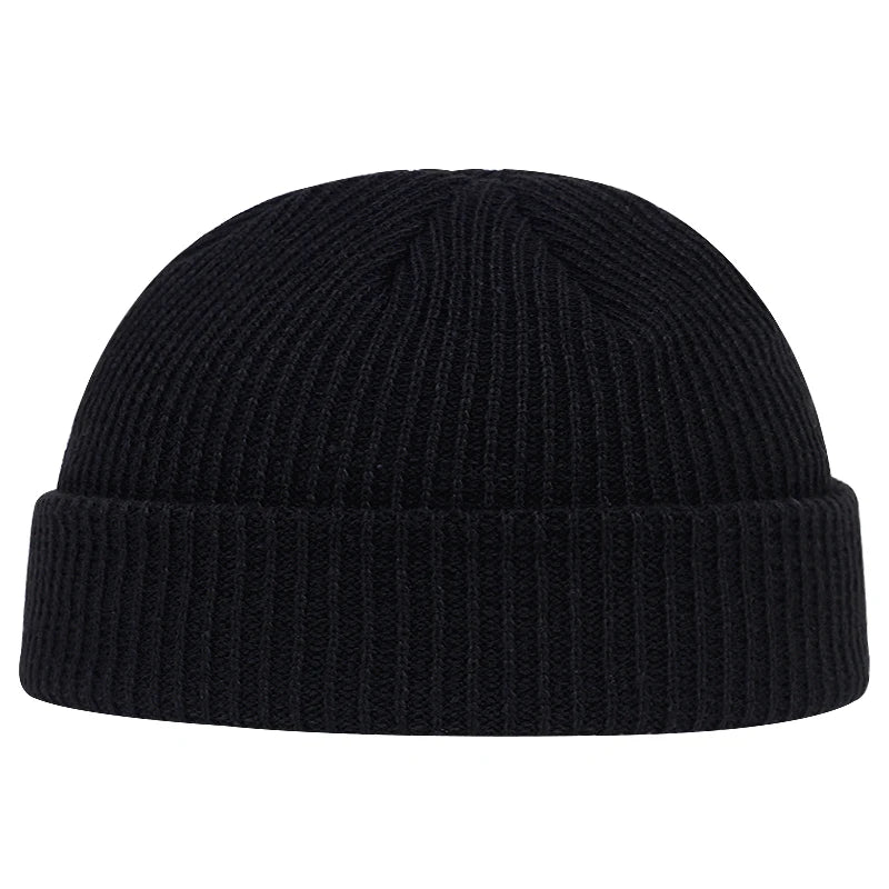 Cuff Short Brimless Retro Beanie