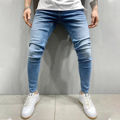 Men's Stretchy SKinny Jeans Solid Color Slim Fit Casual Pants