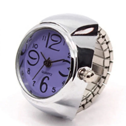 Vintage Punk Finger Watch Mini Elastic Strap Alloy Watches Rings Style 15