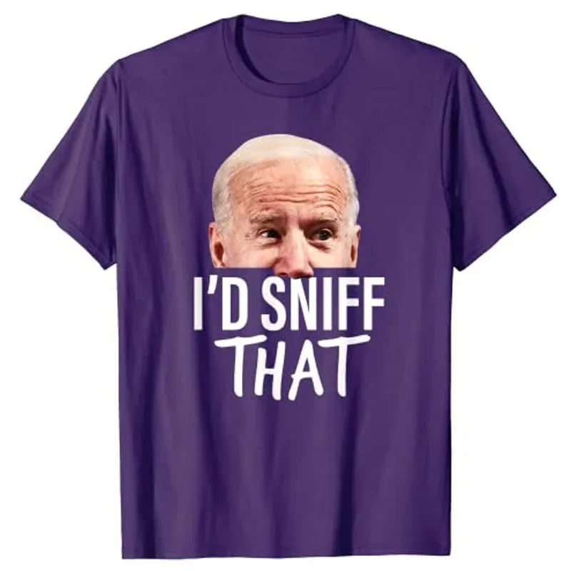 I'd Sniff That. Anti Joe Biden T Shirt Funny Parody Tee Shirt PURPLE