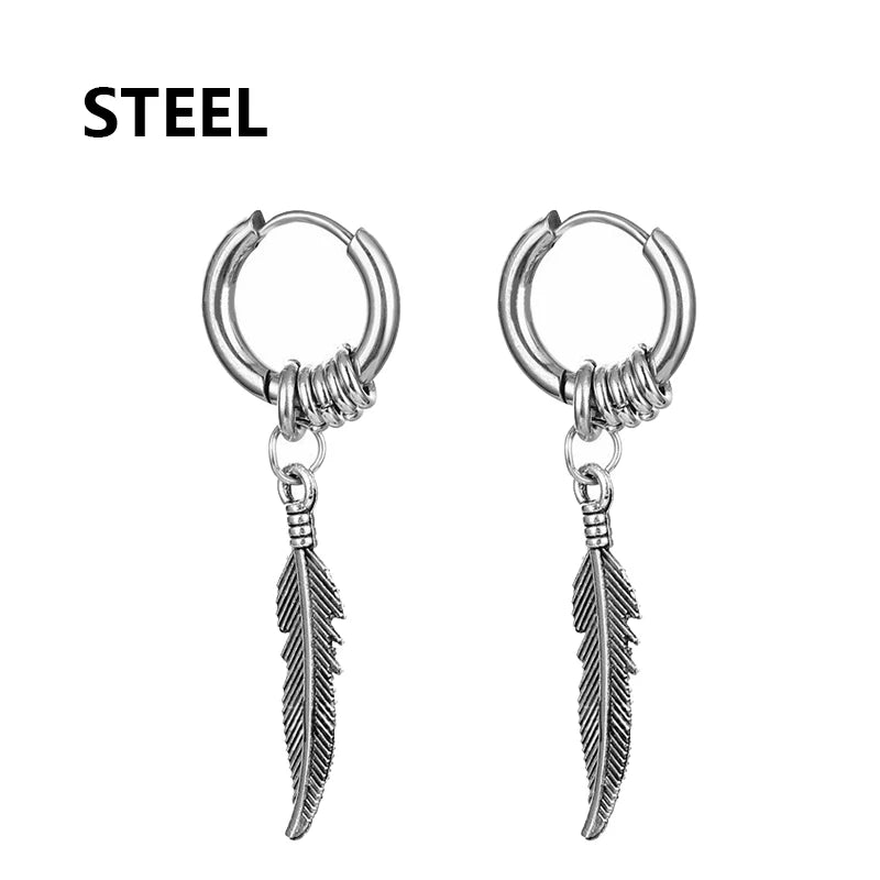 Fashion Punk Gothic Stainless Steel Drop Earrings Studs type8