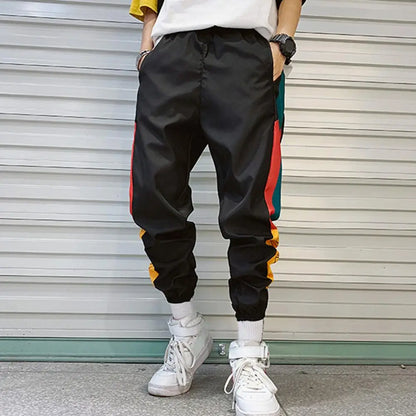 Popular Harem Pants Skin-touch Men Harem Pants Side Print Relaxed Fit Pockets Pants Dressing