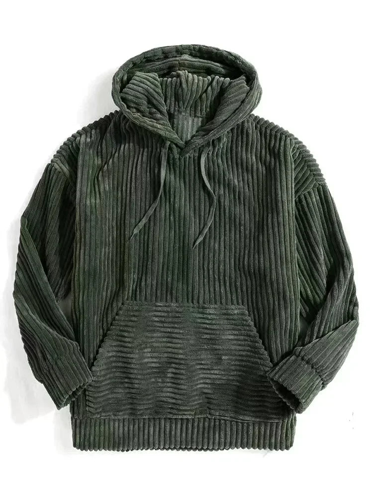 Corduroy hoodie green