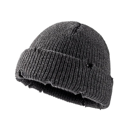 Candy Colors Distressed Beanie Dark grey