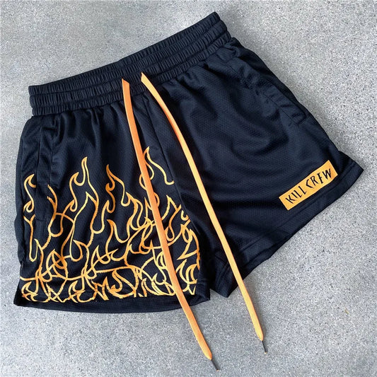 2024 New Summer Shorts Men's Three-point But Knee Sports Casual College Boys With Breathable Quick-drying Basketball Pants Zang Orange