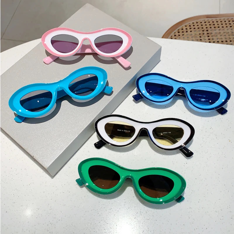 New Oval Sunglasses Women Stylish Multi-color Outdoor Shades Men Trendy Brand Designer UV400 Protection Beach Eyewear