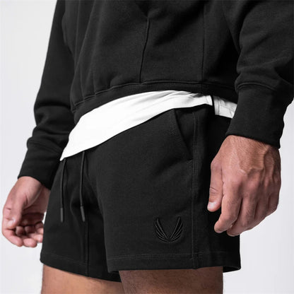 Men Cotton Shorts Men's Embroidered Trousers Fitness Bodybuilding Jogger Mens Brand durable Sweatpants Fitness Workout Short