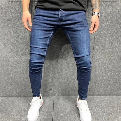 Men's Stretchy SKinny Jeans Solid Color Slim Fit Casual Pants