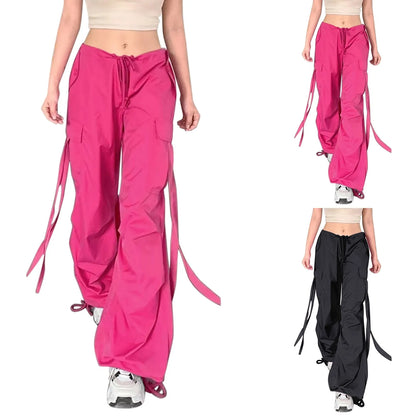 Y2k Cargo Pants Women Fashion Streetwear Wide Leg High Waist Straight Trousers Overalls Baggy Pants With Pockets Korean Style