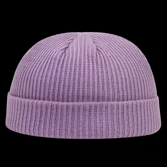 Cuff Short Brimless Retro Beanie