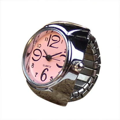 Vintage Punk Finger Watch Mini Elastic Strap Alloy Watches Rings Style 17