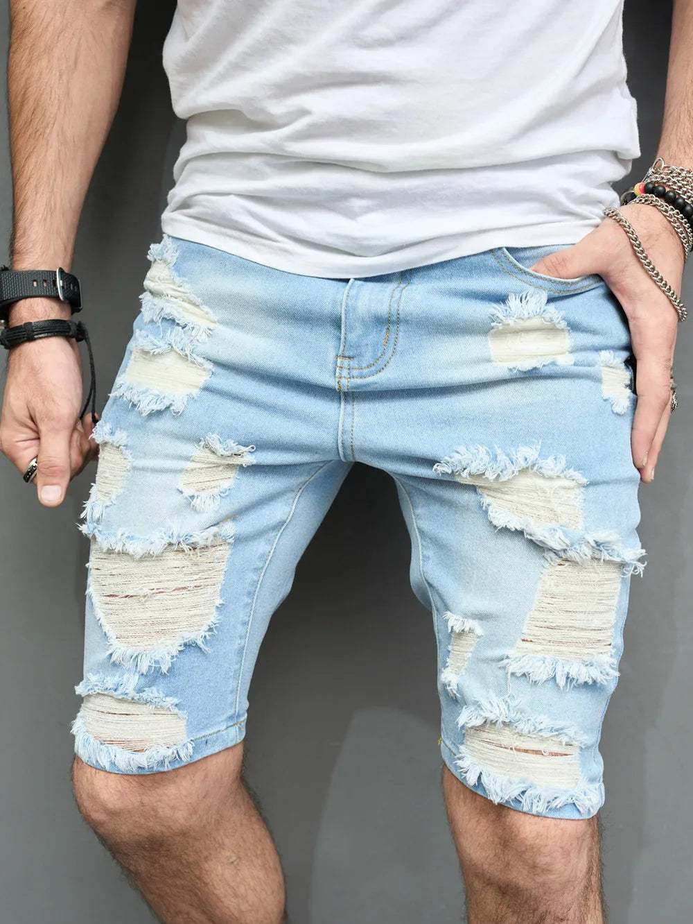 Lazaretto Distressed Jean Short Cut Offs