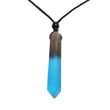 Unisex Fashion Wood Resin Necklace Pendant, Woven Adjustable Rope Chain ES2302014