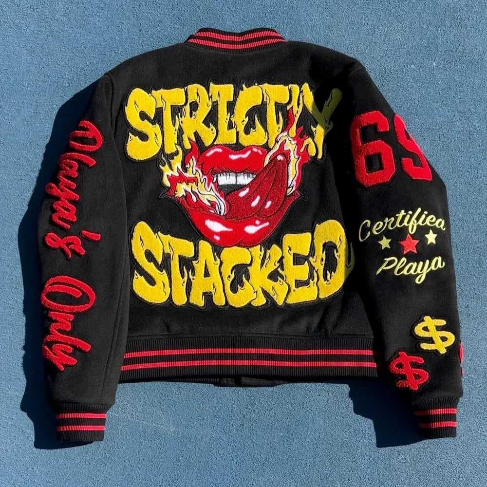 Strictly Stacked Letterman’s Black Red Yellow