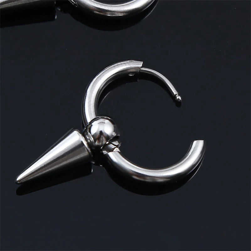 Fashion Punk Gothic Stainless Steel Drop Earrings Studs