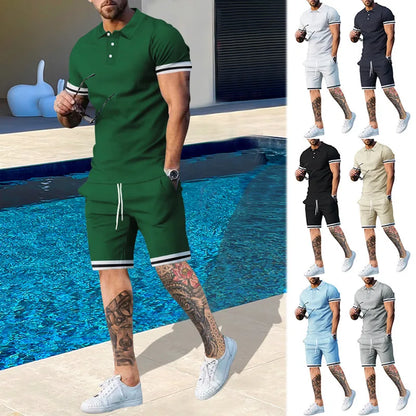 New Summer Fashion Short Sleeve T Shirt Shorts Sets Men 2 Piece Outfits Trend Casual Oversized T-shirts Sportswear Tops Outfits