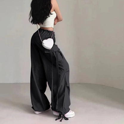 Y2k Cargo Pants Women Fashion Streetwear Wide Leg High Waist Straight Trousers Overalls Baggy Pants With Pockets Korean Style