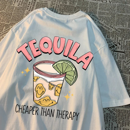 Tequila Cheaper Than Therapy Tee White-Back