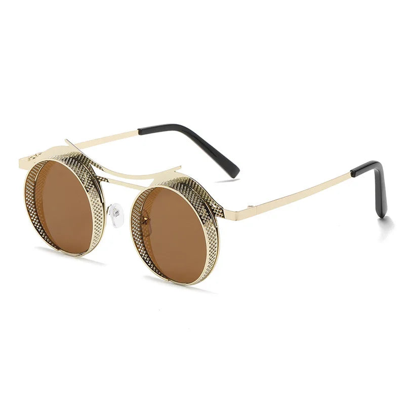 Steamers Round Shades C7Gold-Brown As the picture