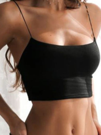 Sexy Tank Top Black Halter Crop Tops Women Summer Camis Backless Camisole Fashion Casual Tube Top Female Sleeveless Cropped Vest Black