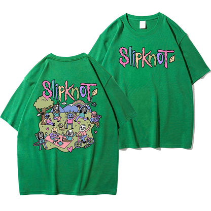 Metallica, Slipknot, and Korn Tshirts Green-JIT045-DX