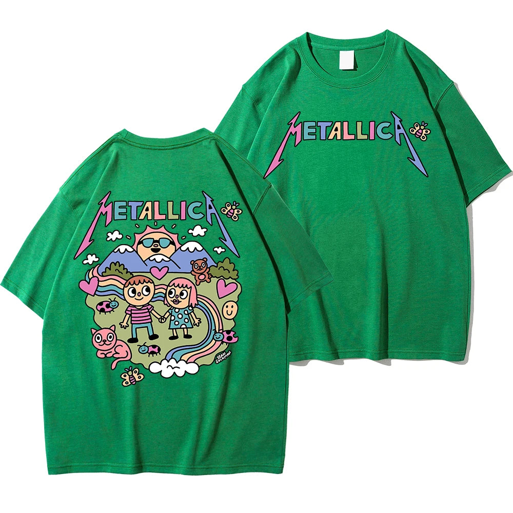 Metallica, Slipknot, and Korn Tshirts Green-JIT043-DX