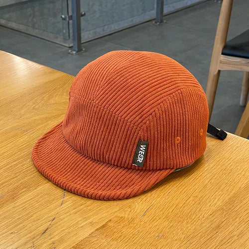 Corduroy Short Brim Hat Orange Adjustable