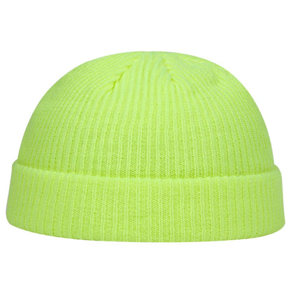 Cuff Short Brimless Retro Beanie sky yellow