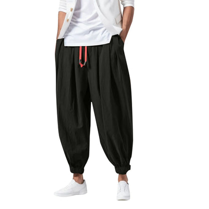 Kid A Harem Drop Crotch Pants Black-1