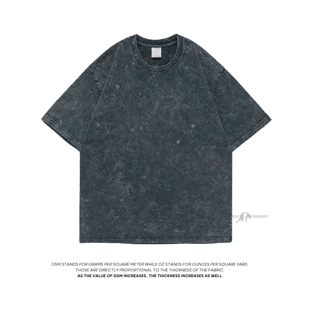 Acid Washed Mens T-shirt DarkGray