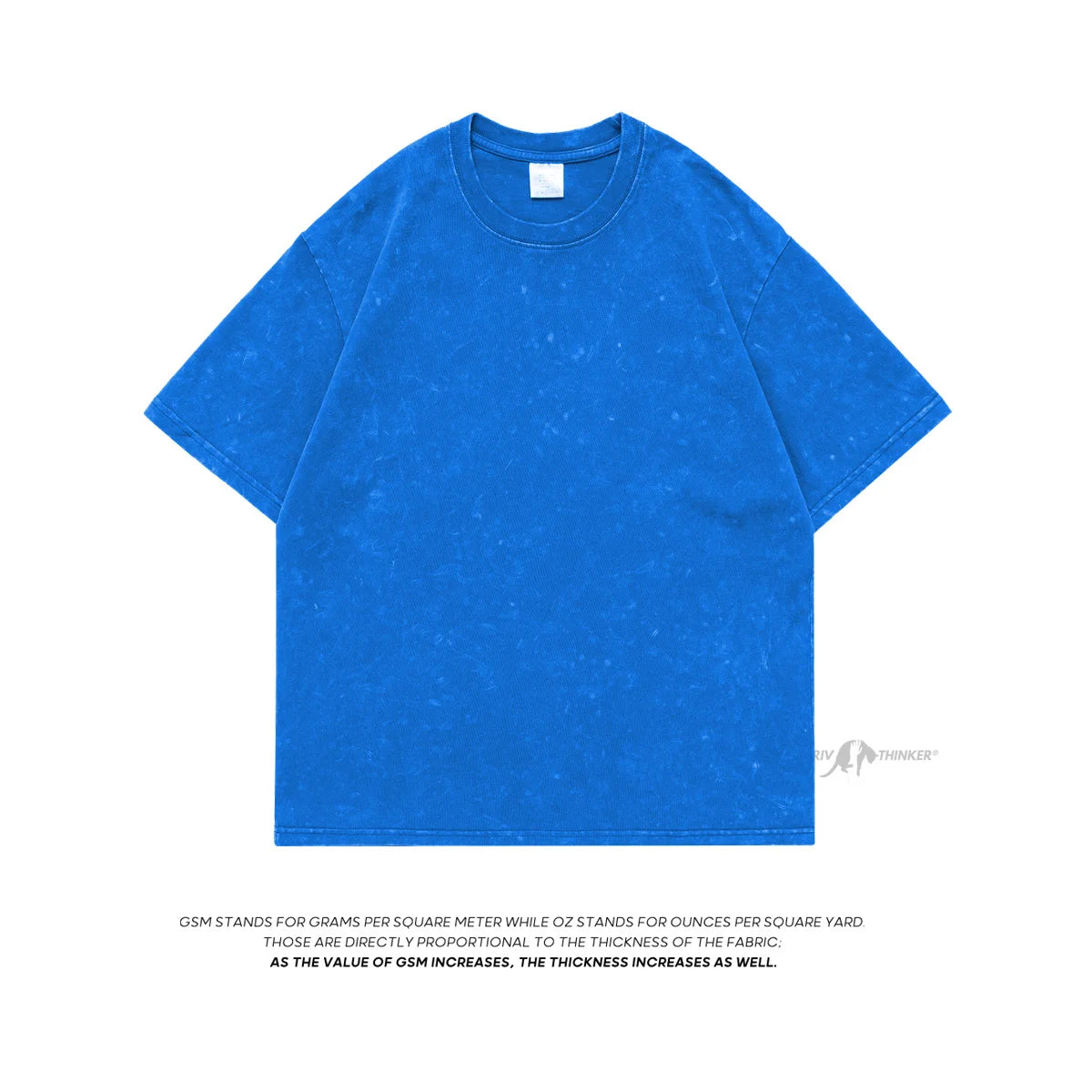 Acid Washed Mens T-shirt Blue