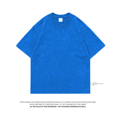 Acid Washed Mens T-shirt Blue