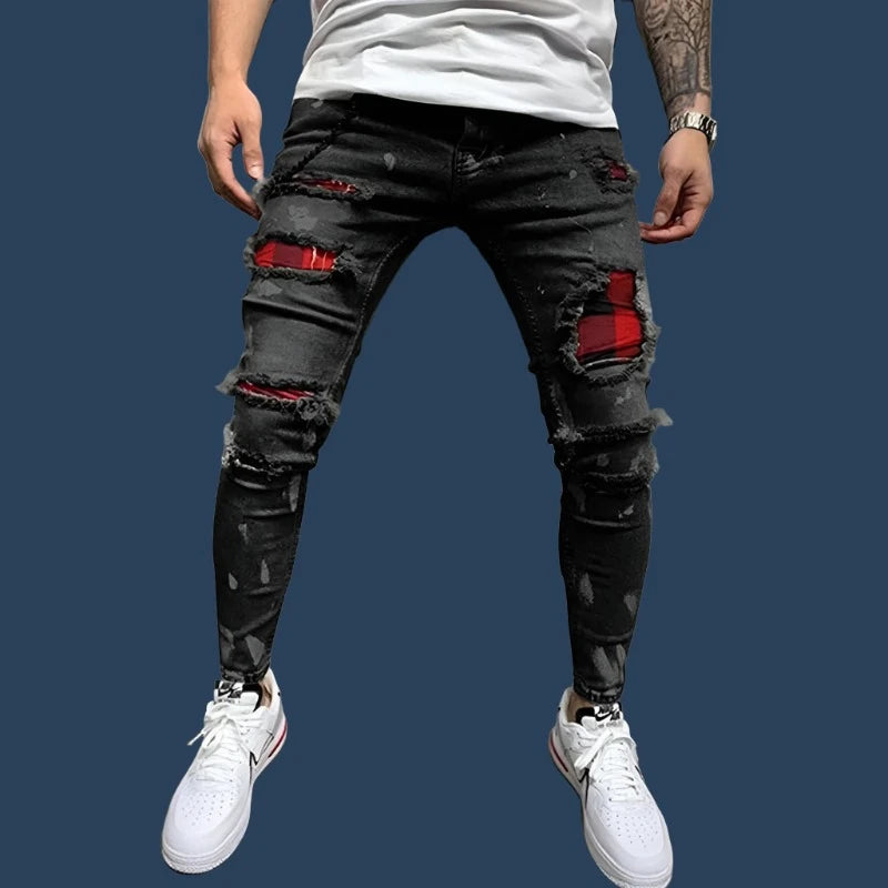 The Bends Slim FIt Distressed Pants J007 Black