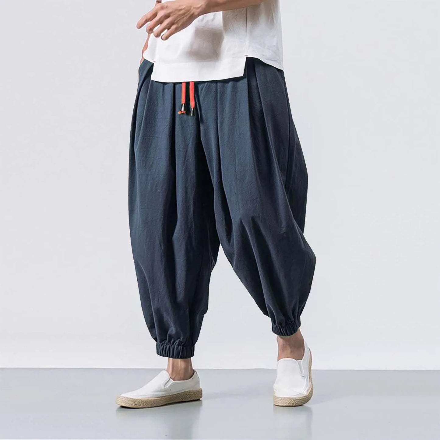 Kid A Harem Drop Crotch Pants Navy