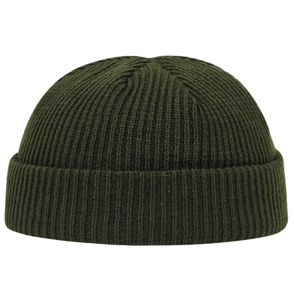 Cuff Short Brimless Retro Beanie army green