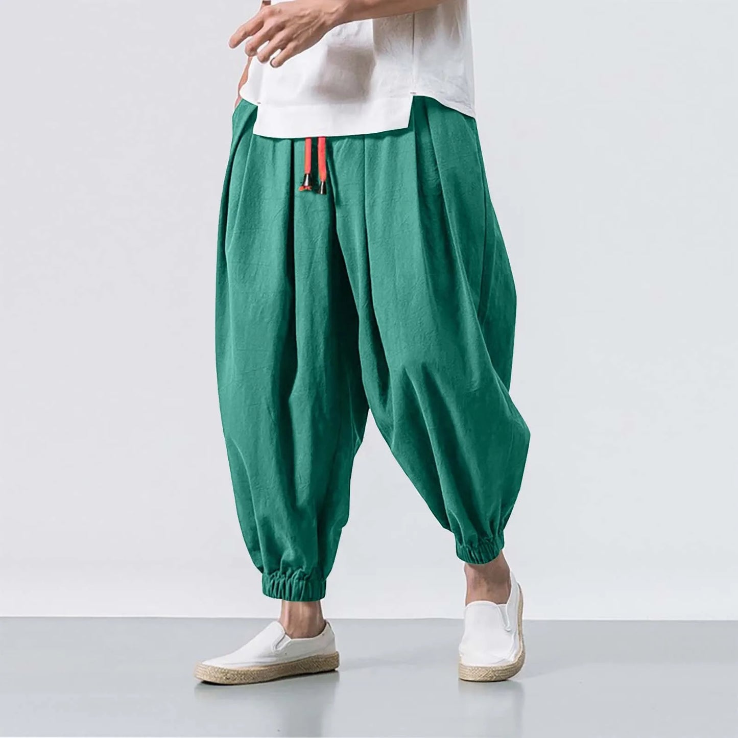 Kid A Harem Drop Crotch Pants Green