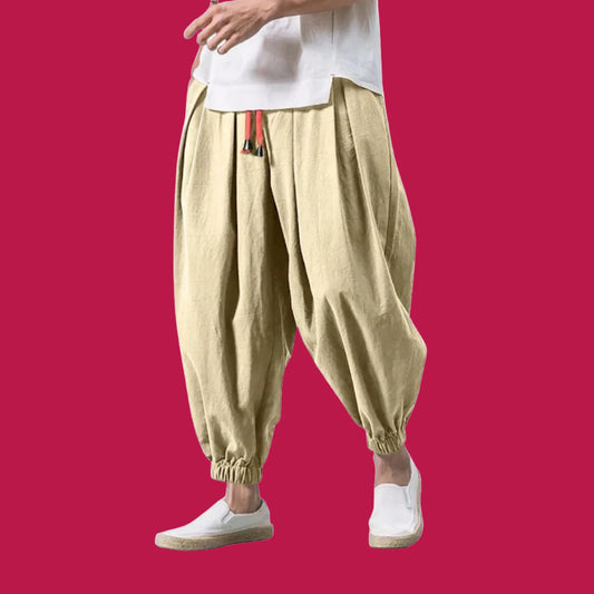 Kid A Harem Drop Crotch Pants Khaki