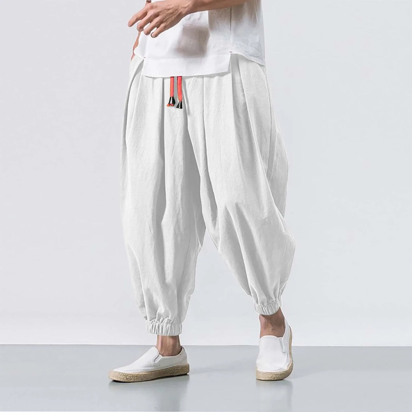 Kid A Harem Drop Crotch Pants White